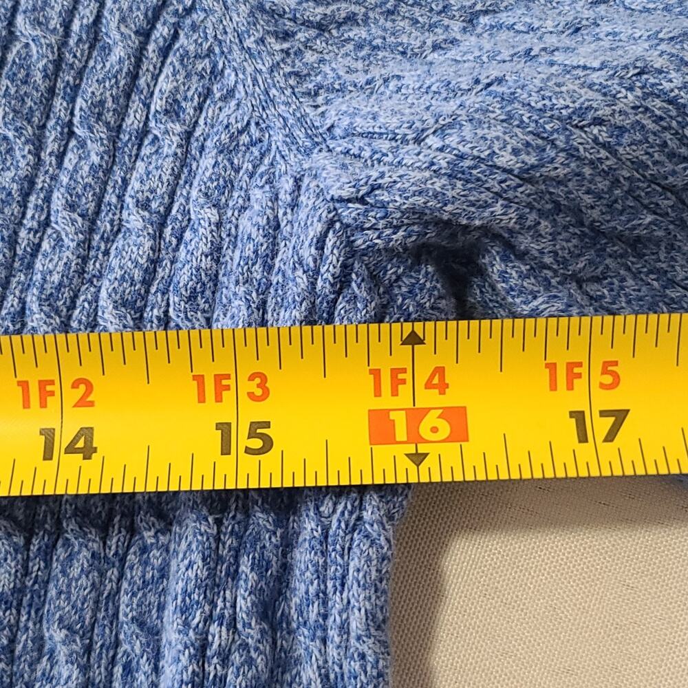 Womens Karen Scott Blue Cotton Knit Sweater Medium 3/4 Sleeve Classic - Picture 7 of 8